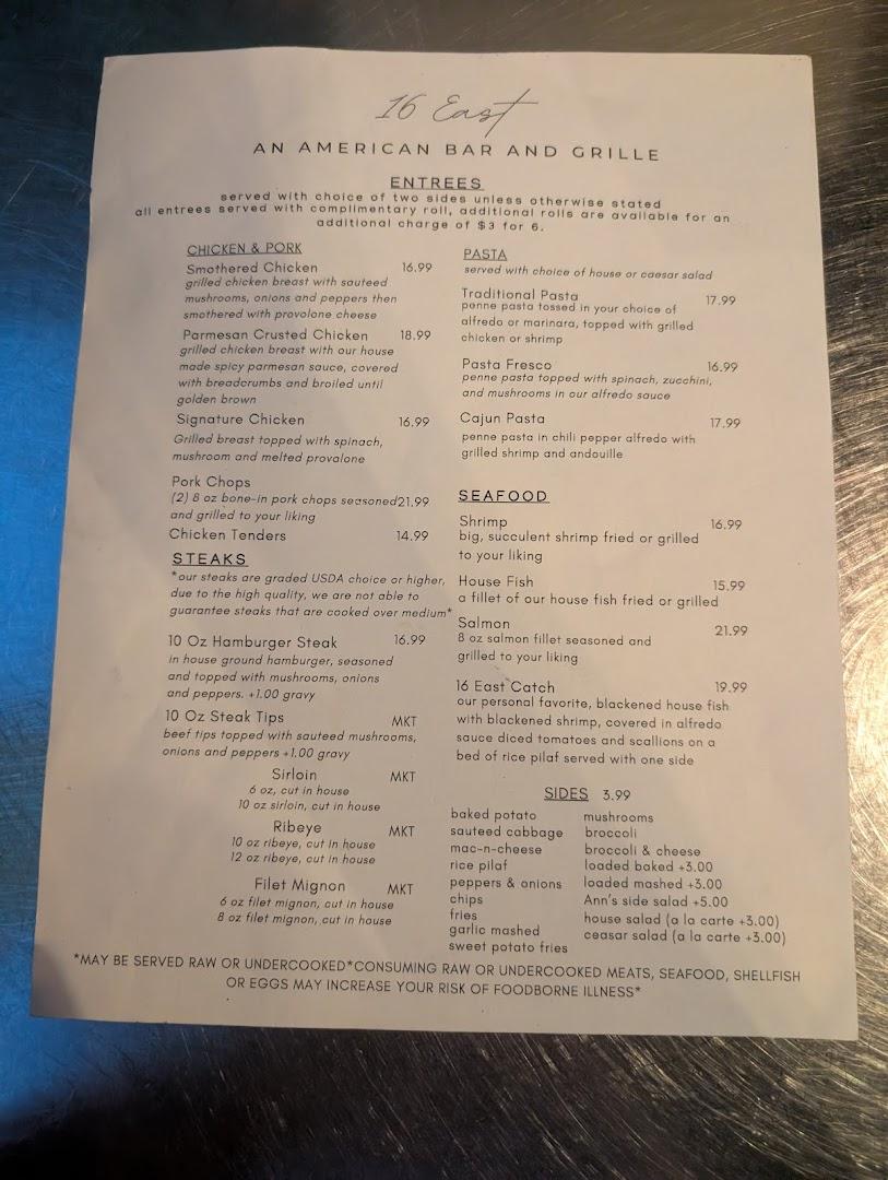 16 East Bar and Grill