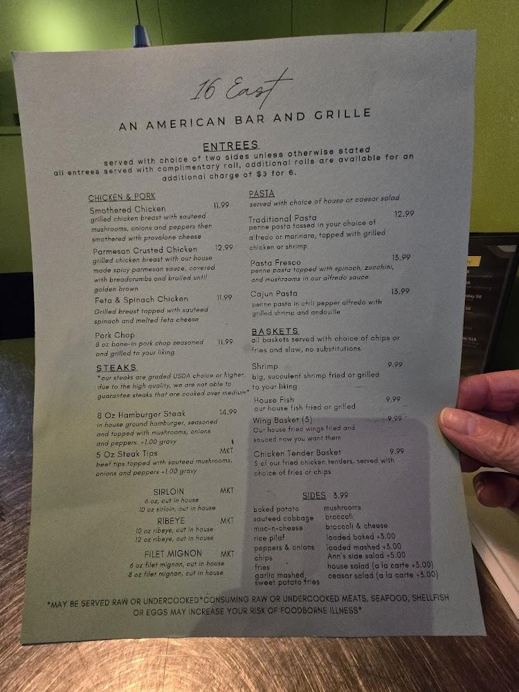 16 East Bar and Grill Menu image 3